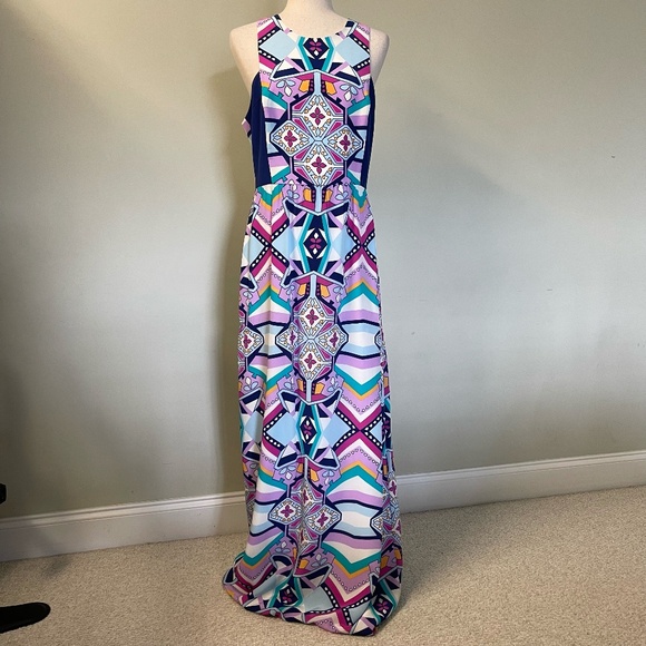 NWT Annie Griffin Silk Aztec Geometric Dress - Size 10 - Picture 2 of 11